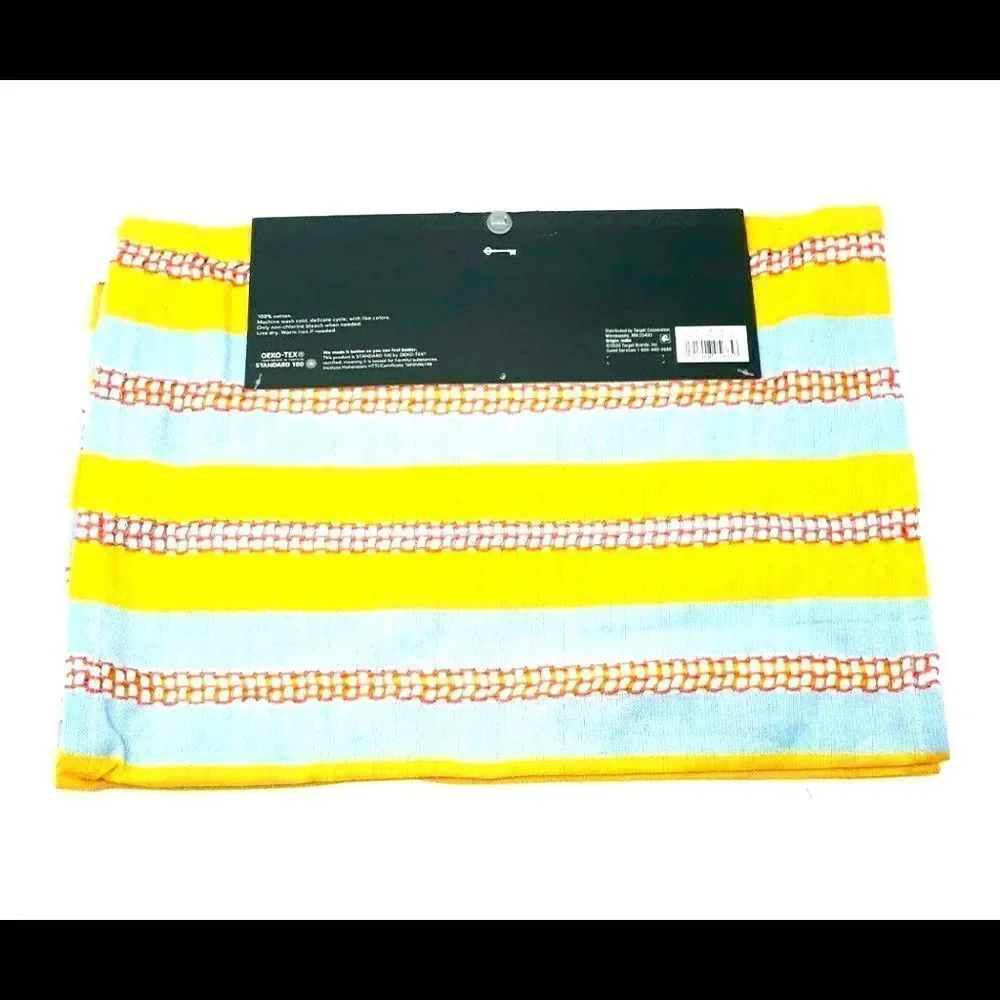 2 Set of Threshold Table Runner 14x72‎ in 100% Cotton Yellow Cloth Decorative